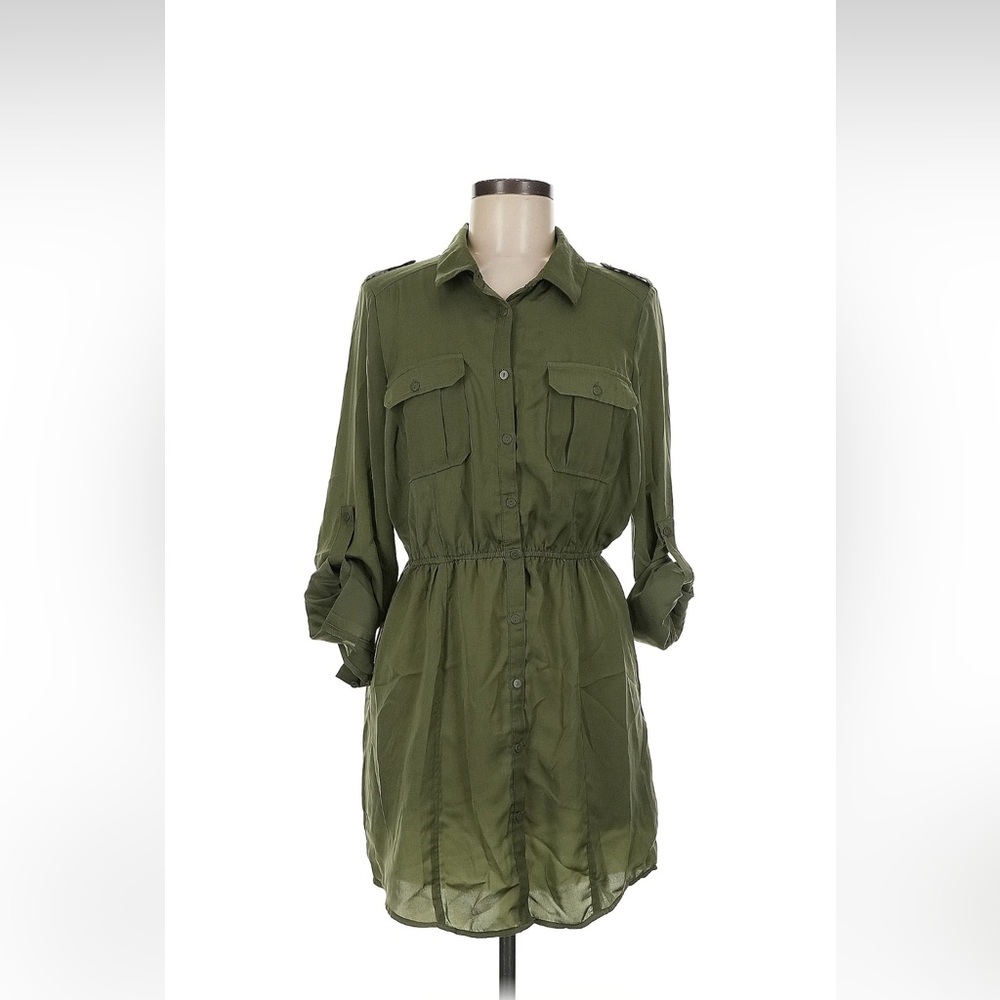 BDG Olive Green Button-Up Shirt Dress size M